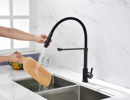 Смеситель для кухни Paulmark HALT Ha214021-AN на мойку черный - фото 3